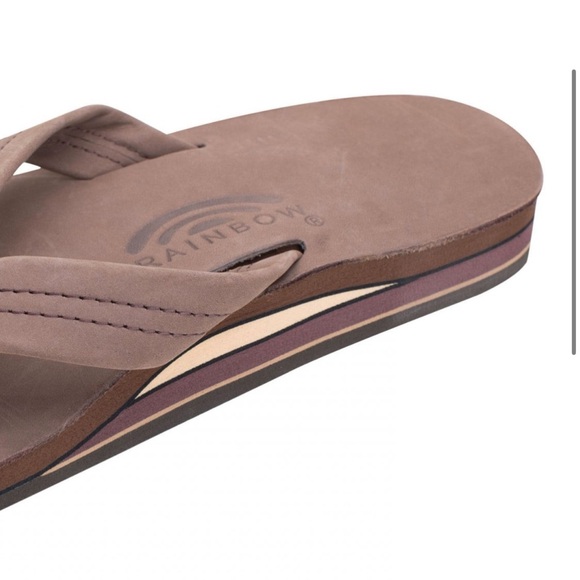 Rainbow Luxury Leather - Single Layer Arch Support Sandals Brown Men’s Size M main image 6